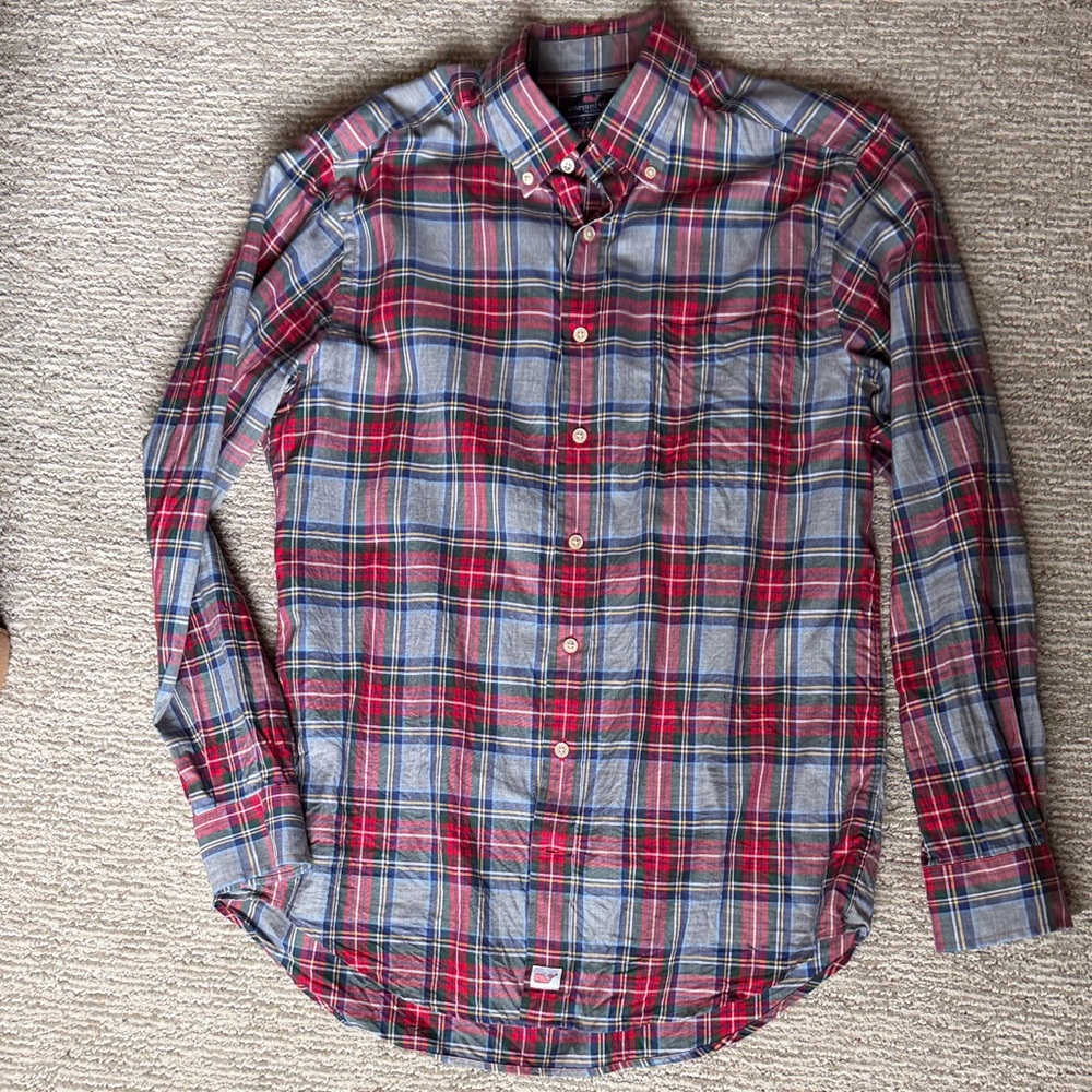 Vineyard Vines Plaid Button-Down Shirt in Red & Blue